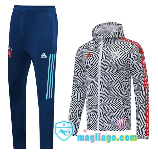 Magliago - Passione Maglie Thai Affidabili Basso Costo Online Shop | Giacca A Vento AFC Ajax Nero Bianco 2020/2021