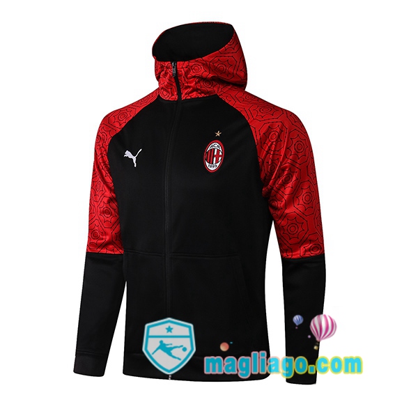 Magliago - Passione Maglie Thai Affidabili Basso Costo Online Shop | Giacca a Vento AC Milan Nero Rosso 2020/2021