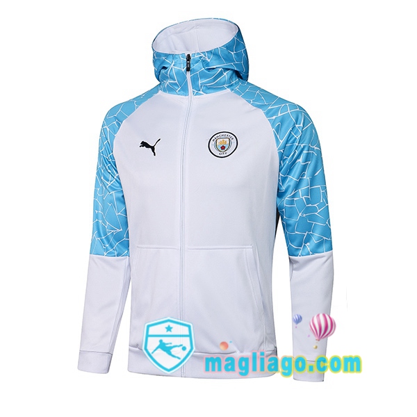 Magliago - Passione Maglie Thai Affidabili Basso Costo Online Shop | Giacca a Vento Manchester City Bianco Blu 2020/2021