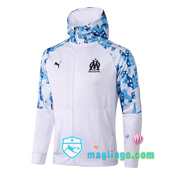 Magliago - Passione Maglie Thai Affidabili Basso Costo Online Shop | Giacca a Vento Marsiglia OM Bianco Blu 2020/2021