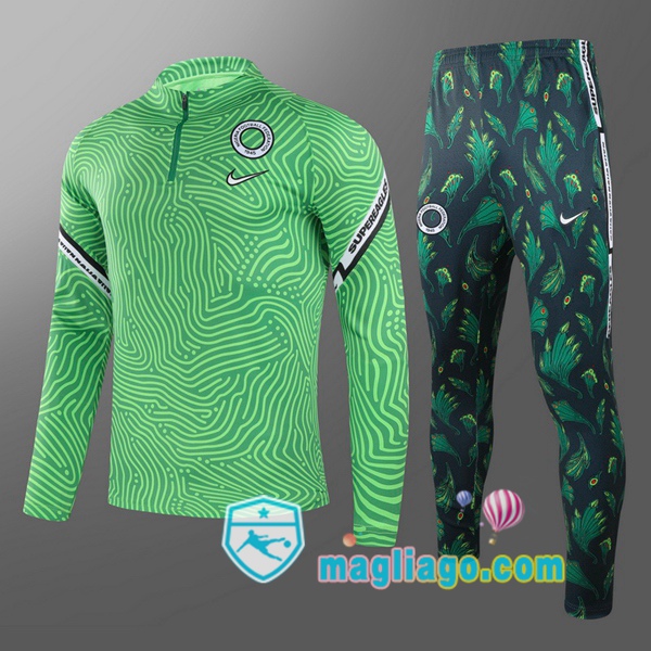 Magliago - Passione Maglie Thai Affidabili Basso Costo Online Shop | Giacca Da Allenamento Nigeria Bambino Verde Chiaro 2021/2022