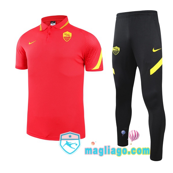 Magliago - Passione Maglie Thai Affidabili Basso Costo Online Shop | AS Roma Polo Maglia Uomo + Pantaloni Rosso 2021/2022