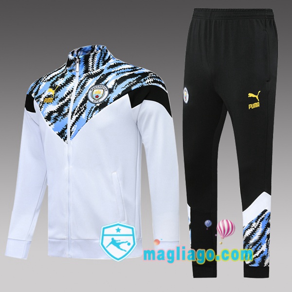 Magliago - Passione Maglie Thai Affidabili Basso Costo Online Shop | Tuta da Allenamento Manchester City Bambino Bianco Blu 2021/2022