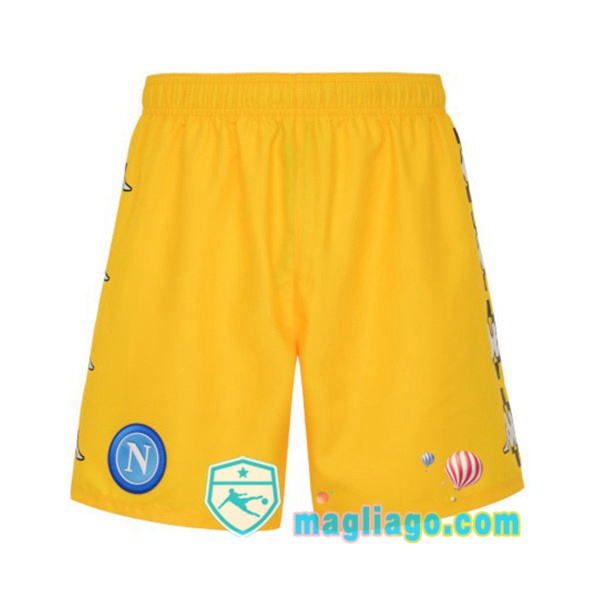 Magliago - Passione Maglie Thai Affidabili Basso Costo Online Shop | Pantalonici Da Calcio SSC Napoli Marcelo Burlon Limited Edition Portiere Giallo 2020/2021