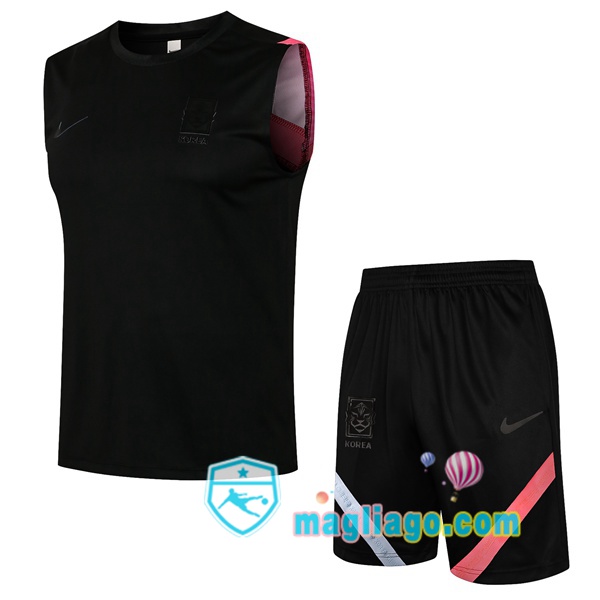 Magliago - Passione Maglie Thai Affidabili Basso Costo Online Shop | Gilet da Calcio Corea + Pantaloncini Nero 2021/2022
