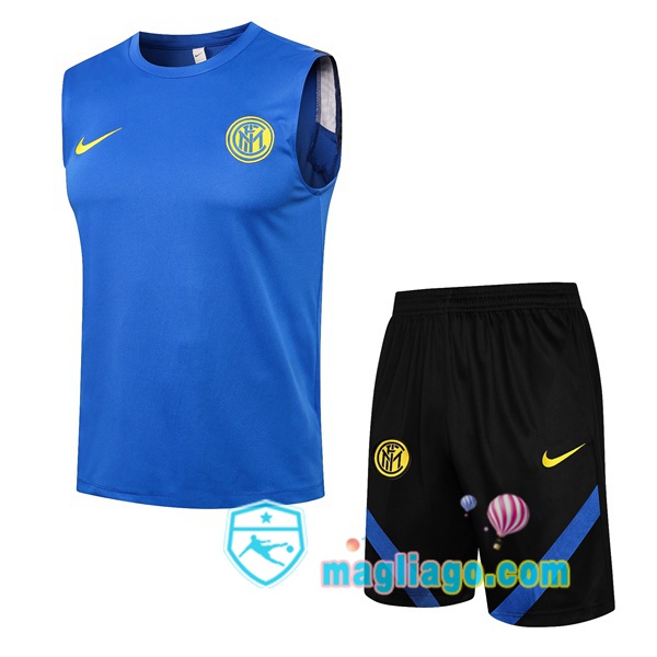 Magliago - Passione Maglie Thai Affidabili Basso Costo Online Shop | Gilet da Calcio Inter Milan + Pantaloncini Blu 2021/2022