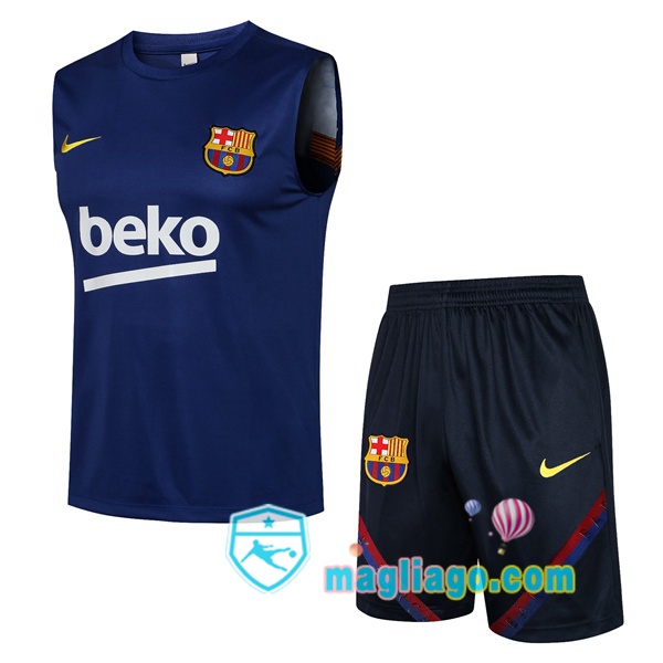 Magliago - Passione Maglie Thai Affidabili Basso Costo Online Shop | Gilet da Calcio FC Barcellona + Pantaloncini Blu 2021/2022