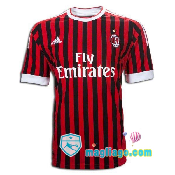 Magliago - Passione Maglie Thai Affidabili Basso Costo Online Shop | 2011-2012 AC Milan Prima Retro Maglia Storica Rosso
