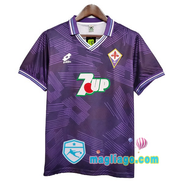 Magliago - Passione Maglie Thai Affidabili Basso Costo Online Shop | 1992-1993 ACF Fiorentina Prima Retro Maglia Storica Porpora