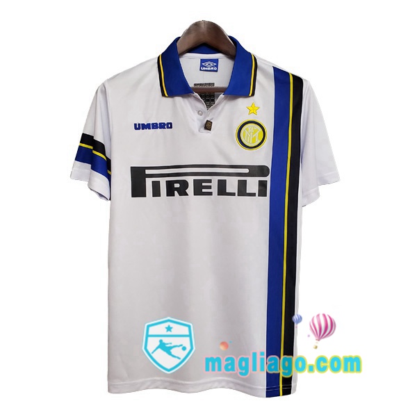 Magliago - Passione Maglie Thai Affidabili Basso Costo Online Shop | 1997-1998 Inter Milan Seconda Retro Maglia Storica Bianco