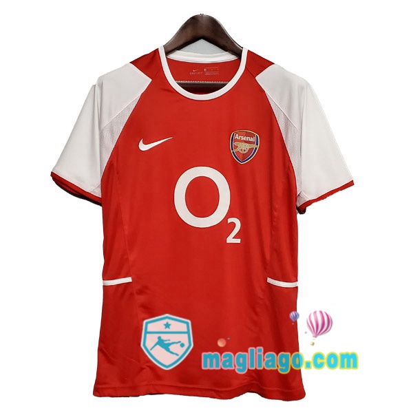 Magliago - Passione Maglie Thai Affidabili Basso Costo Online Shop | 2002-2004 Arsenal Prima Retro Maglia Storica Rosso