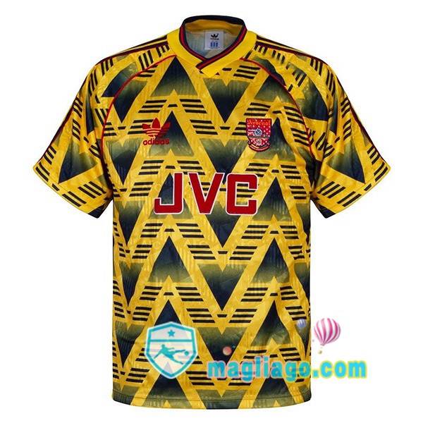 Magliago - Passione Maglie Thai Affidabili Basso Costo Online Shop | 1991-1993 Arsenal Seconda Retro Maglia Storica Giallo