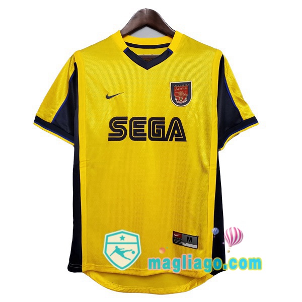 Magliago - Passione Maglie Thai Affidabili Basso Costo Online Shop | 1999-2000 Arsenal Seconda Retro Maglia Storica Giallo