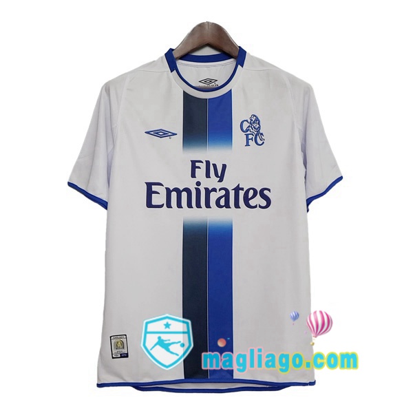 Magliago - Passione Maglie Thai Affidabili Basso Costo Online Shop | 2003-2005 FC Chelsea Seconda Retro Maglia Storica Bianco