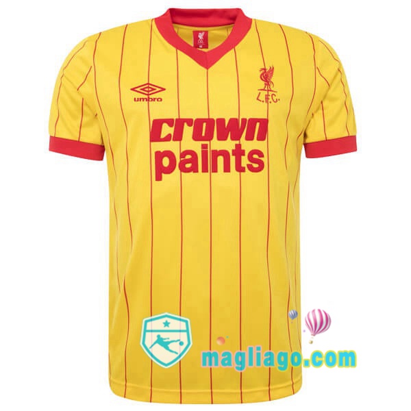 Magliago - Passione Maglie Thai Affidabili Basso Costo Online Shop | 1984 FC Liverpool Seconda Retro Maglia Storica Giallo