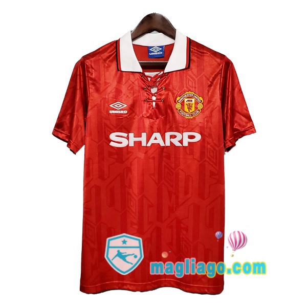 Magliago - Passione Maglie Thai Affidabili Basso Costo Online Shop | 1992-1994 Manchester United Prima Retro Maglia Storica Rosso