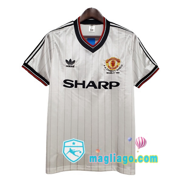 Magliago - Passione Maglie Thai Affidabili Basso Costo Online Shop | 1983 Manchester United Seconda Retro Maglia Storica Bianco