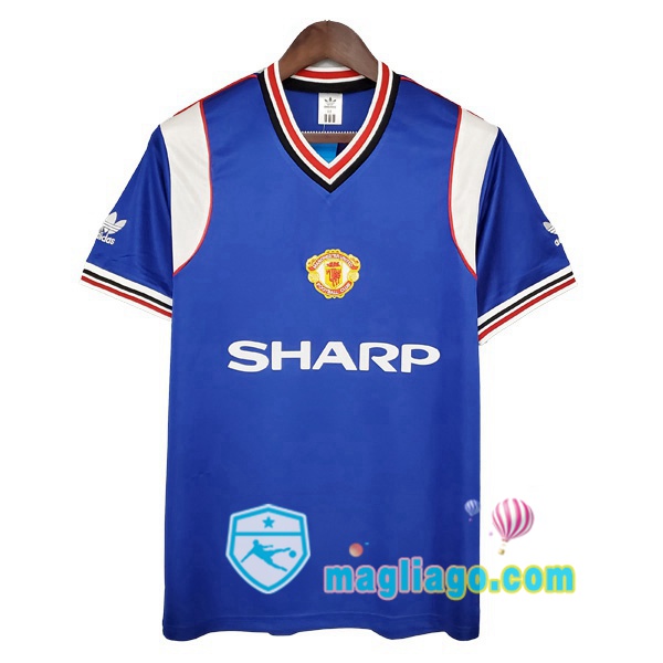 Magliago - Passione Maglie Thai Affidabili Basso Costo Online Shop | 1986-1986 Manchester United Terza Retro Maglia Storica Blu