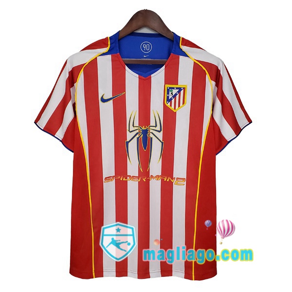 Magliago - Passione Maglie Thai Affidabili Basso Costo Online Shop | 2004-2005 Atletico Madrid Retro Maglia Storica Rosso