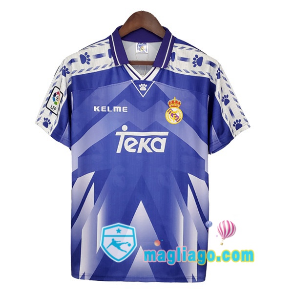 Magliago - Passione Maglie Thai Affidabili Basso Costo Online Shop | 1996-1997 Real Madrid Seconda Retro Maglia Storica Blu
