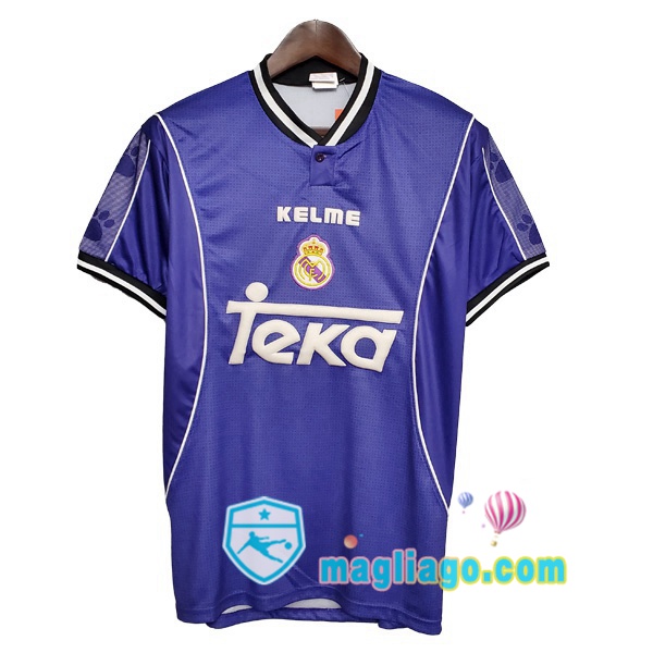 Magliago - Passione Maglie Thai Affidabili Basso Costo Online Shop | 1997-1998 Real Madrid Seconda Retro Maglia Storica Blu