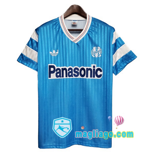 Magliago - Passione Maglie Thai Affidabili Basso Costo Online Shop | 1990 Marsiglia OM Seconda Retro Maglia Storica Blu