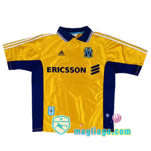 Magliago - Passione Maglie Thai Affidabili Basso Costo Online Shop | 1998-1999 Marsiglia OM Seconda Retro Maglia Storica Giallo