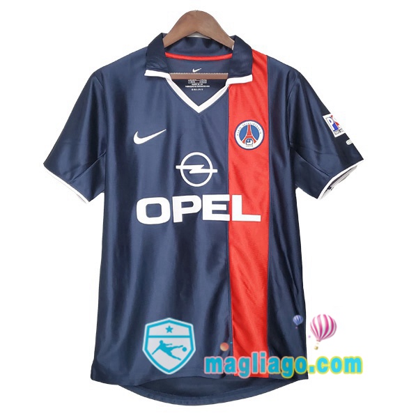 Magliago - Passione Maglie Thai Affidabili Basso Costo Online Shop | 2001-2002 Paris PSG Prima Retro Maglia Storica Blu