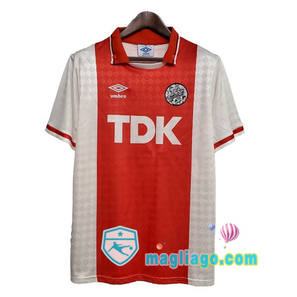 Magliago - Passione Maglie Thai Affidabili Basso Costo Online Shop | 1990-1992 AFC Ajax Prima Retro Maglia Storica Rosso