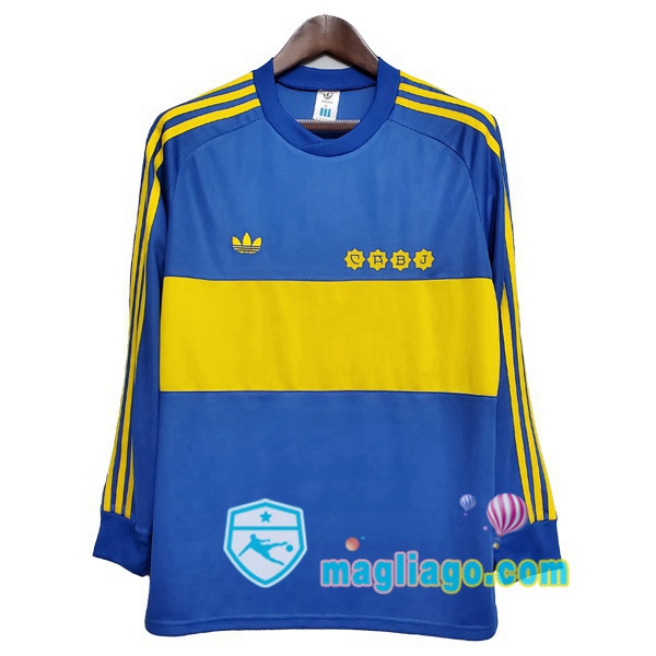 Magliago - Passione Maglie Thai Affidabili Basso Costo Online Shop | 1981 Boca Juniors Prima Retro Maglia Storica Maniche Lunghe Blu