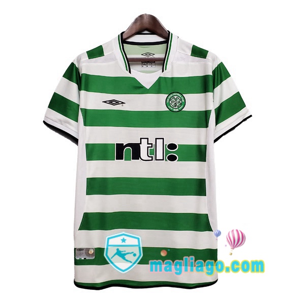 Magliago - Passione Maglie Thai Affidabili Basso Costo Online Shop | 2001-2003 Celtic FC Prima Retro Maglia Storica Verde Bianco