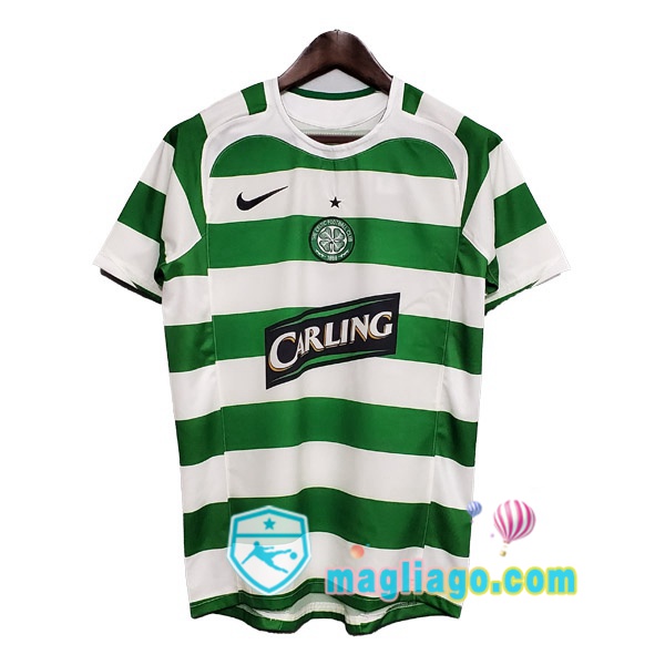 Magliago - Passione Maglie Thai Affidabili Basso Costo Online Shop | 2005-2006 Celtic FC Prima Retro Maglia Storica Verde Bianco