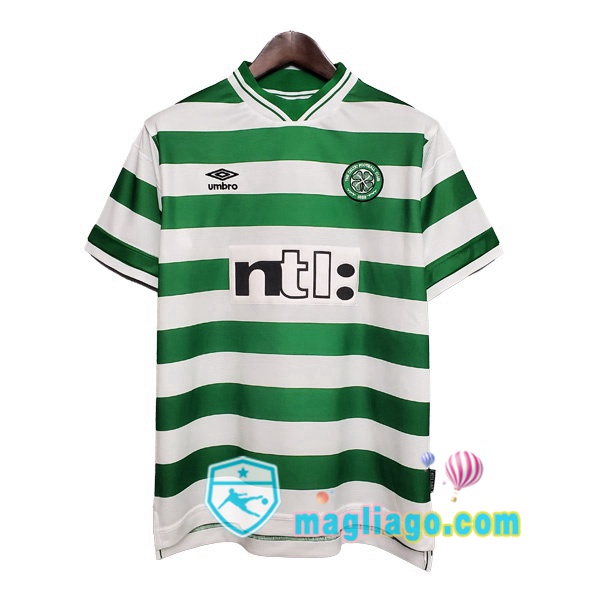 Magliago - Passione Maglie Thai Affidabili Basso Costo Online Shop | 1999-2000 Celtic FC Prima Retro Maglia Storica Verde Bianco