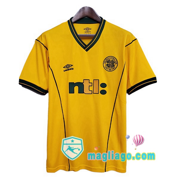 Magliago - Passione Maglie Thai Affidabili Basso Costo Online Shop | 2001-2003 Celtic FC Seconda Retro Maglia Storica Giallo
