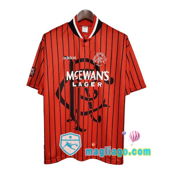 Magliago - Passione Maglie Thai Affidabili Basso Costo Online Shop | 1994-1995 Rangers FC Seconda Retro Maglia Storica Rosso