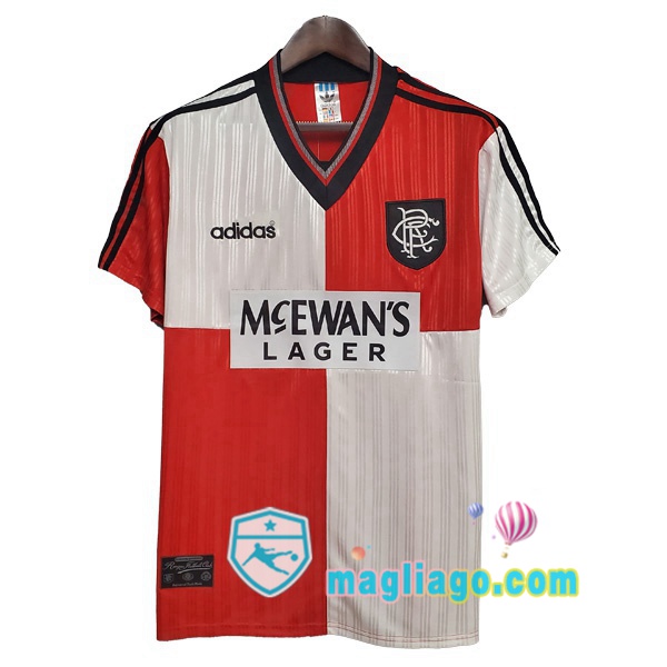 Magliago - Passione Maglie Thai Affidabili Basso Costo Online Shop | 1995-1996 Rangers FC Seconda Retro Maglia Storica Rosso