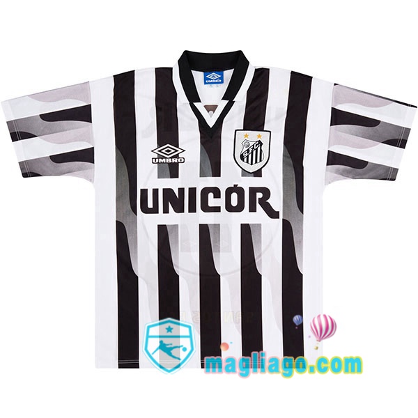 Magliago - Passione Maglie Thai Affidabili Basso Costo Online Shop | 1998 Santos FC Seconda Retro Maglia Storica Nero Bianco