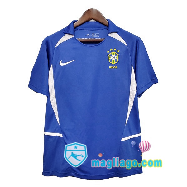 Magliago - Passione Maglie Thai Affidabili Basso Costo Online Shop | 2002 Brasile Seconda Retro Maglia Storica Blu