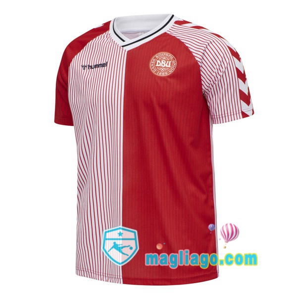 1986 Danimarca Prima Retro Maglia Storica Rosso