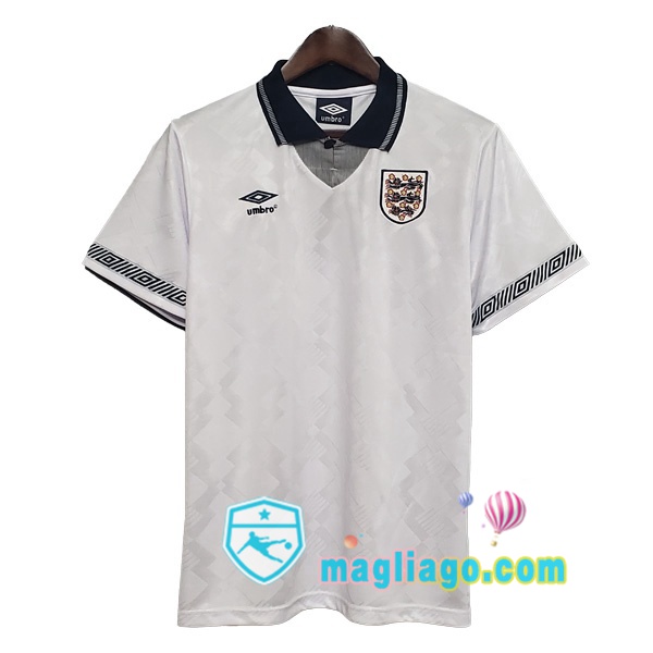 Magliago - Passione Maglie Thai Affidabili Basso Costo Online Shop | 1990 Inghilterra Prima Retro Maglia Storica Bianco