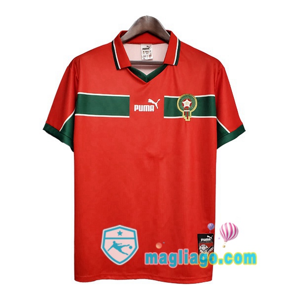Magliago - Passione Maglie Thai Affidabili Basso Costo Online Shop | 1998 Marocco Seconda Retro Maglia Storica Rosso