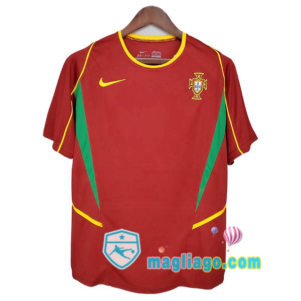 Magliago - Passione Maglie Thai Affidabili Basso Costo Online Shop | 2002 Portogallo Prima Retro Maglia Storica Rosso