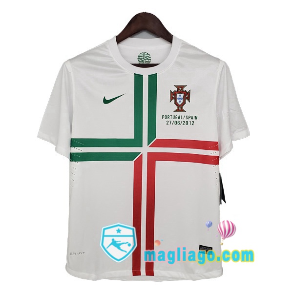 Magliago - Passione Maglie Thai Affidabili Basso Costo Online Shop | 2012 Portogallo Seconda Retro Maglia Storica Bianco