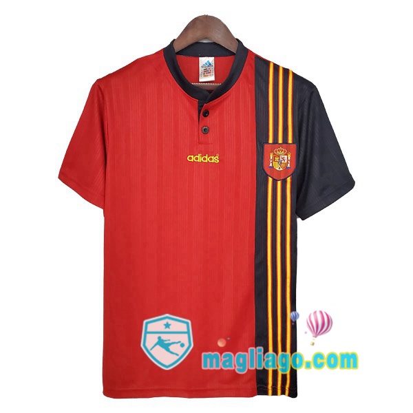 Magliago - Passione Maglie Thai Affidabili Basso Costo Online Shop | 1996 Spagna Prima Retro Maglia Storica Rosso