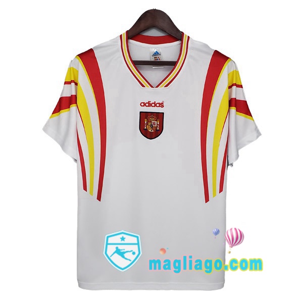 Magliago - Passione Maglie Thai Affidabili Basso Costo Online Shop | 1996 Spagna Seconda Retro Maglia Storica Bianco