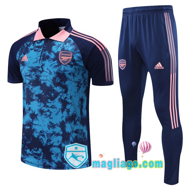Magliago - Passione Maglie Thai Affidabili Basso Costo Online Shop | Arsenal Polo Maglia Uomo + Pantaloni Blu 2021/2022