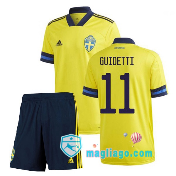 Magliago - Passione Maglie Thai Affidabili Basso Costo Online Shop | Nazionale Maglia Svezia (GUIDETTI 11) Bambino Prima 2020/2021