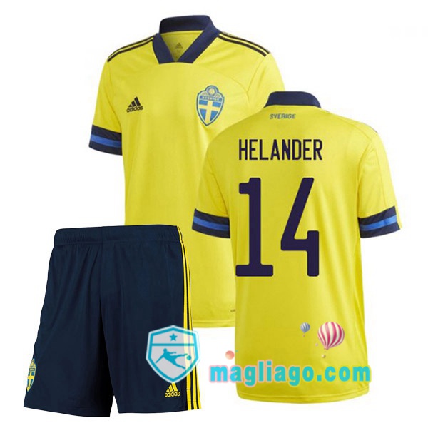 Magliago - Passione Maglie Thai Affidabili Basso Costo Online Shop | Nazionale Maglia Svezia (HELANDER 14) Bambino Prima 2020/2021