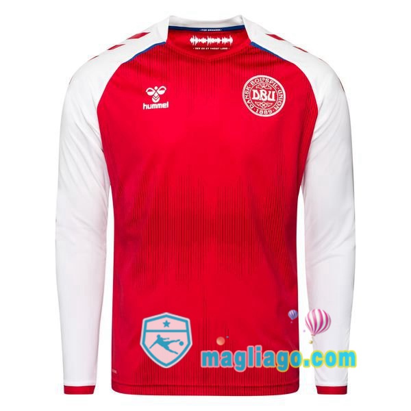 Magliago - Passione Maglie Thai Affidabili Basso Costo Online Shop | Nazionale Maglia Calcio Danimarca Prima Maniche Lunghe 2020/2021