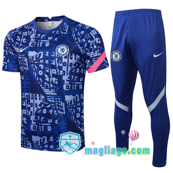 Magliago - Passione Maglie Thai Affidabili Basso Costo Online Shop | Maglie Allenamento FC Chelsea + Pantaloni Blu 2021/2022